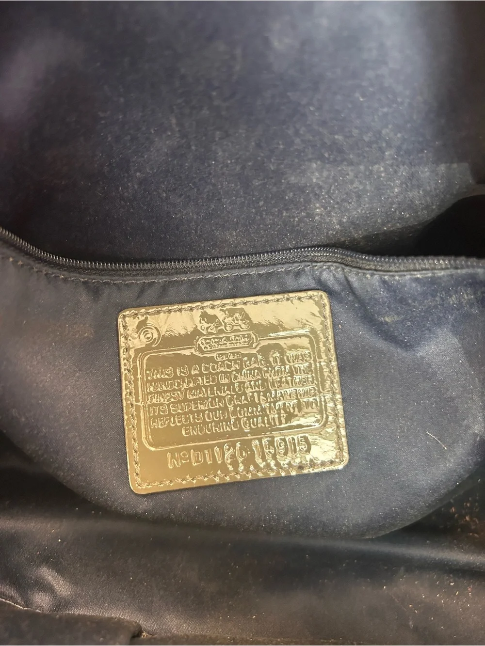 Coach Glossy Patent Leather Satchel in Gray
